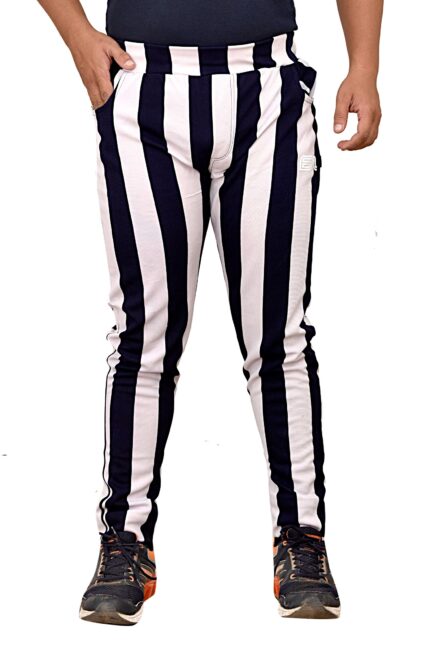 Pack of 9Pcs Wholesale Catelogue Men's Printed StripeTrackpants RDE-24 Blue