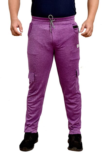 Pack of 9Pcs Wholesale Catalogue Men's Solid Trackpants RDE-32 ,Color- Purple