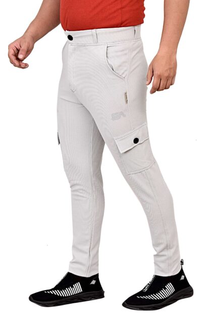 Pack of 9 Pcs Wholesale Catalogue Men's Solid Trackpants RDE-41 ,Color-Light Grey