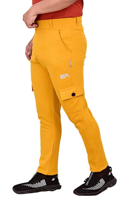 Pack of 9Pcs Wholesale Catalogue Men's Solid Trackpants RDE-41 ,Color-Mustard